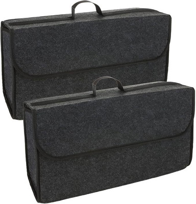 JVCV 2 PACK Large Car Trunk Boot Organizer Car Storage Anti Slip Car Accessories Trunk Organizer(Grey)