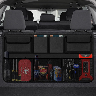 PRANSHI ENTERPRISE Car Back Seat Organizer with 8 Large Storage Bag Trunk Organizer(Black)