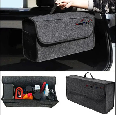 Autowhrib Car Boot Organiser, Large Multi-Compartment Storage Boot Organizer Trunk Organizer(Grey)