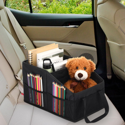 Verilux Folding Car Backseat Organizer Box Trunk Organizer(Black)