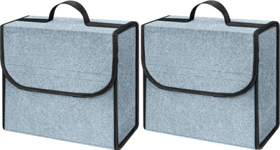 JVCV 2 PACK Car Trunk Boot Organizer Car Storage and Organizer Anti Slip Accessories Trunk Organizer(Grey)