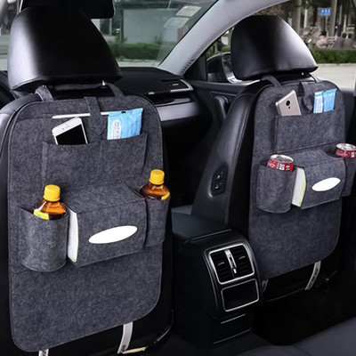 GEEO Pack of 2 Car Seat Back Organizer – Multi-Pocket Storage Bag for Cars Trunk Organizer(Black)
