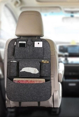 Black mirror Universal PU Leather Auto Car Seat Back Organizer Car Multi Pocket(0.95 L)