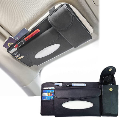 SMOXY Multi-Function Sun Visor Organizer Car Interior-Put in Paper Towels Pens Glasses Visor Pouch(Black)
