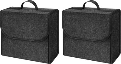 JVCV 2 PACK Car Trunk Boot Organizer Car Storage Organizer Anti Slip Car Accessories Trunk Organizer(Grey)
