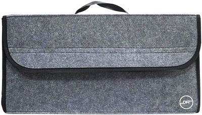 DOUBLE R BAGS Car Trunk Felt Foldable Boot Storage Organizer with Handle & Velcro Fit closer Trunk Organizer(Grey)