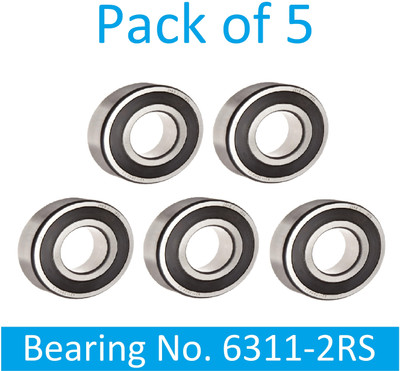SINAL Pack of 5 Ball Bearing 6311 2RS with 55mm inner and 120mm outer (BER45.2) Wheel Bearing