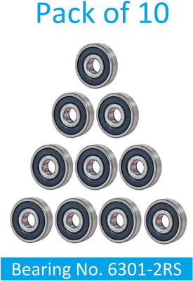 SINAL Pack of 10 Ball Bearing 6301 2RS with 12mm inner and 37mm outer (BER35.3) Wheel Bearing