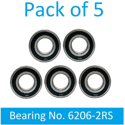 SINAL Pack of 5 Ball Bearing 6206 2RS with 30mm inner and 62mm outer (BER28.2) Wheel Bearing