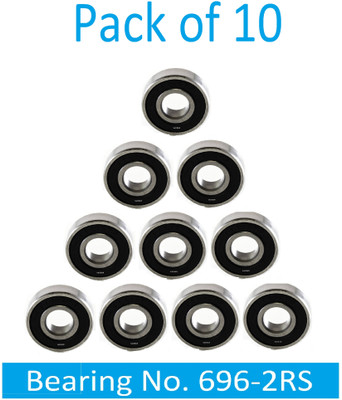 SINAL Pack of 10 Ball Bearing 696 2RS with 6mm inner and 15mm outer (BER9.3) Wheel Bearing