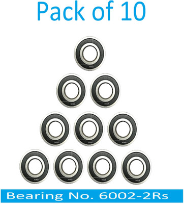 SINAL Pack of 10 Ball Bearing 6002 2RS with 15mm inner and 32mm outer (BER62.3) Wheel Bearing