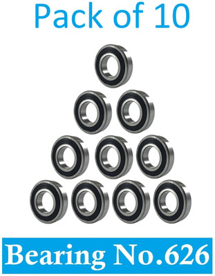 SINAL Pack of 10 Ball Bearing 626 2RS with 6mm inner and 19mm outer (BER53.3) Wheel Bearing