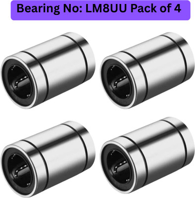 VSJ LM8UU (8x15x24 mm ) Pack of 4 Linear Motion Bearing Linear Ball Bushing Wheel Bearing