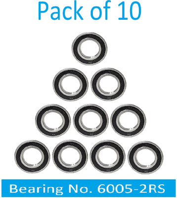 SINAL Pack of 10 Ball Bearing 6005 2RS with 25mm inner and 47mm outer (BER17.3) Wheel Bearing
