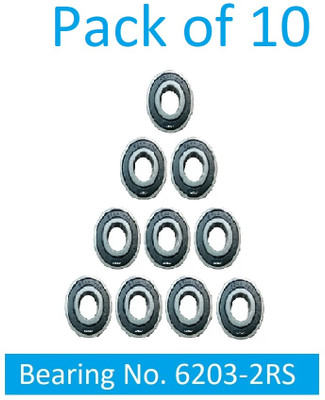 SINAL Pack of 10 Ball Bearing 6203 2RS with 17mm inner and 40mm outer (BER25.3) Wheel Bearing