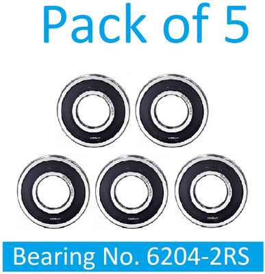 SINAL Pack of 5 Ball Bearing 6204 2RS with 20mm inner and 47mm outer (BER26.2) Wheel Bearing