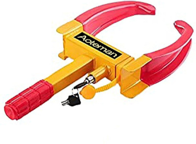 CARTMAN Wheel Lock Red & Yellow Anti-Theft Painted Tyre LocK Wheel Lock ...