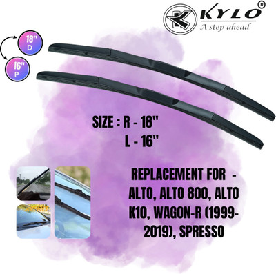KYLO Hybrid Frameless Wiper Blade Windshield Wiper(45 cm, Passenger And Driver Side Wipers)
