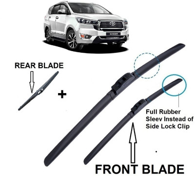 AutoClean FRONT FRAMELESS WIPER & REAR BLADE INNOVA CRYSTA (PACK OF 3 PC) Windshield Wiper(106 cm, Passenger And Driver Side Wipers, Pack of: 3)