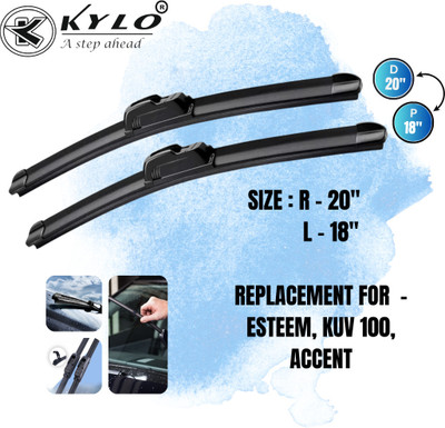 KYLO Flat Frameless Wiper Blade Windshield Wiper(50 cm, Passenger And Driver Side Wipers, Pack of: 2)