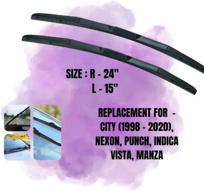 KYLO Hybrid Frameless Wiper Blade Windshield Wiper(60 cm, Passenger And Driver Side Wipers, Pack of: 2)