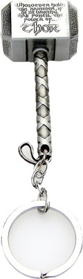 24x7eMall Thor Hammer Silver Locking Key Chain(Silver)