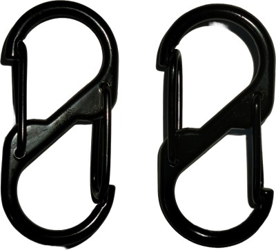 WELCROS S-Biner SlideLock Stainless Steel Pack Of 2 Carabiner(Black)