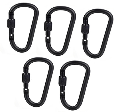 StealODeal Black Aluminium Carabiner Screw Locking Clip Hook Keychain Buckle for Outdoor Locking Carabiner(Black)