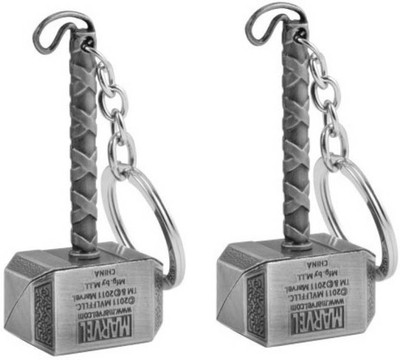 Madhuraj Pack of 2 Silver Hammer Marvel Avengers Super Hero Metal Key Chain(Silver)