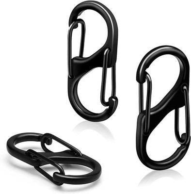 StyleOxx 3Pcs S Biner Zipper Clips Anti Theft,Zipper Locks for Backpacks Clip Locking Carabiner(Black)