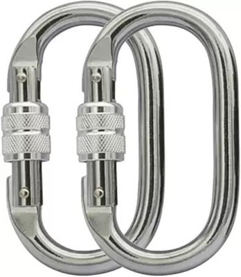 Fitcozi Heavy Duty Locking Carabiner 23 kN for Rigging, Ropes, Hammock Locking Carabiner(Silver)