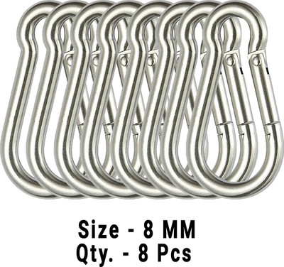 Fit Fusion Snap Hook for Climbing, GI Snap Hook (8MM) Carabiner(Silver)