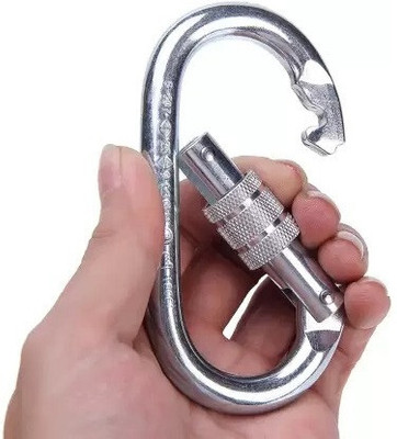 GSI Stainless Steel Snap Hook Carabiner Screw 10mm for Ropes Locking Carabiner(Silver)