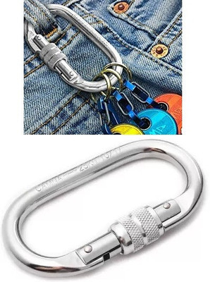 KeyBiner Shape Hook Heavy Duty Climbing Carabiner Hanging Locking Carabiner(Silver)