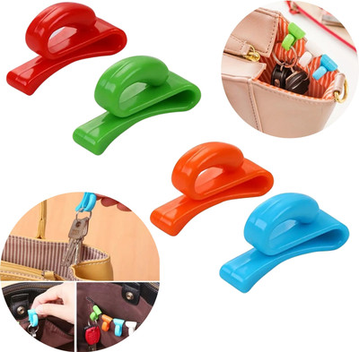 KIDWILL Plastic Bucket Clip, Anti Lost Bag Hook, Mini Portable Key Clips Locking Carabiner(Multicolor)