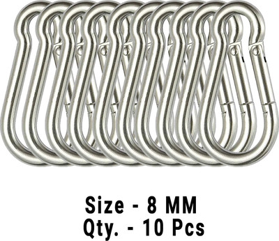 Fit Fusion Snap Hook for Climbing, GI Snap Hook (8MM) Carabiner(Silver)