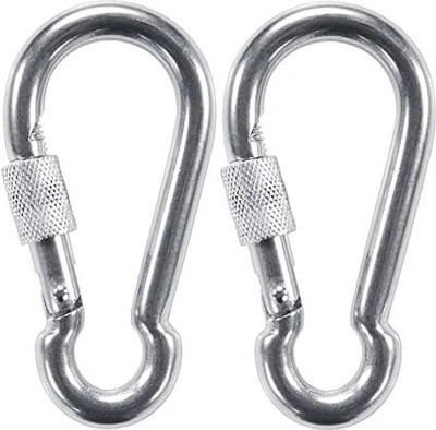 GSI Stainless Steel Screw Lock Carabiner Hooks Locking Carabiner(Silver)