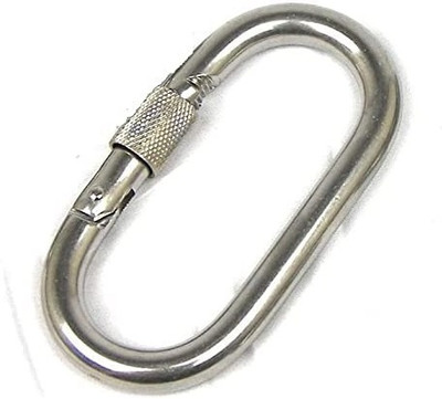 Fitcozi Carabiner Hanging Buckles with Screw Look for Outdoor Camping Locking Carabiner(Silver)