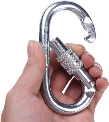 KeyBiner Stainless Steel Snap Hook Carabiner Screw 10mm for Ropes, Hiking Connecting Link Locking Carabiner(Silver)