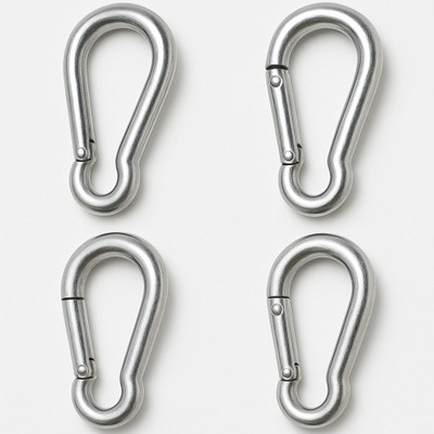 Leosportz 8mm Thickness Snap Hooks Heavy Duty Stainless Steel Fit for Gym,Climbing,Camping Locking Carabiner(Silver)