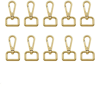 CROATIA Premium Heavy Metal Lobster Clasps - Wide 3/4 Inch D Ring 360 Swivel Snap Hook Locking Carabiner(Gold)