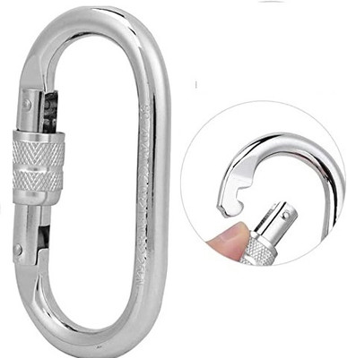 Fitcozi Spring Snap Hook Carabiner, Snap Hook Clip Heavy Duty Carabiner Clip Locking Carabiner(Silver)