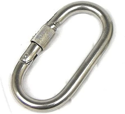 Keymaster Carabiner Hanging Buckles with Screw Look for Outdoor Camping Locking Carabiner(Silver)