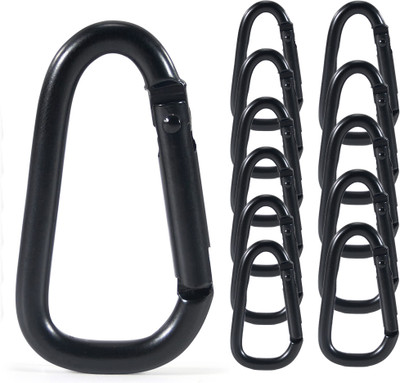 StealODeal Black Aluminum Carabiner Clip Hook Keychain Buckle for Outdoor Locking Carabiner Carabiner(Black)
