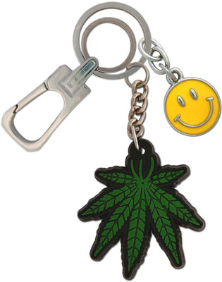 SHOKY LOOKS Green Leaf Unique Metal Finishing Locking Lock with Smiley Locking Carabiner(Multicolor)