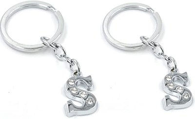 Rashi Traders 2 Alphabet S Chrome Key Chain(Silver)