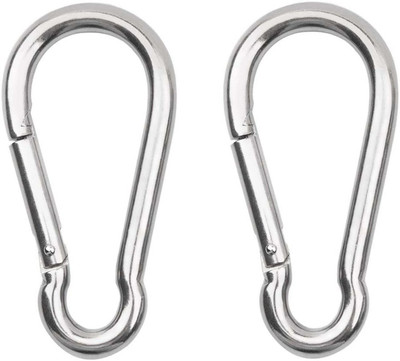 Fitcozi Stainless Steel Spring Snap Hook Carabiner Locking Carabiner(Silver)