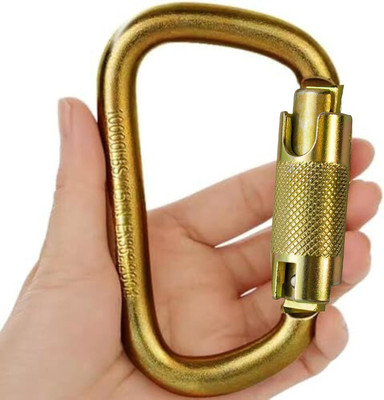 WhiteTech Heavy-Duty Climbing Carabiner 23KN Twist Auto Locking Karabiner Snap Hook Clip Locking Carabiner(Gold)