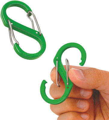 ONCRO Carabiner Clip Hooks S Shape Dual Quick Release Lock Spring Snap Buckle Keyring Locking Carabiner(Green, Silver)