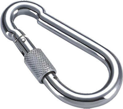 keycraze 8mm Thickness Snap Hooks Heavy Duty Stainless Steel Fit for Gym,Climbing Locking Carabiner(Silver)